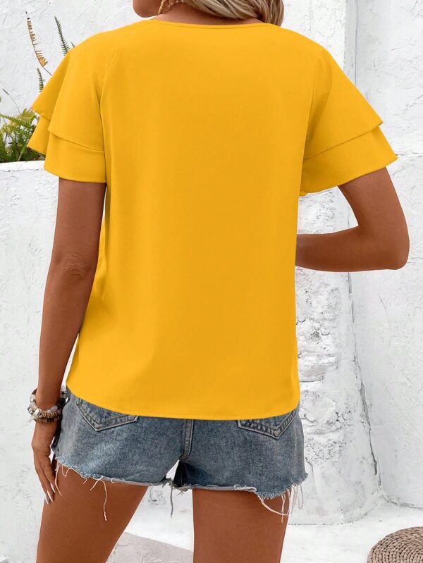 Blusa casual de manga acampanada para verano - Image 81