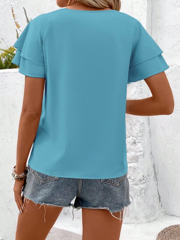 Blusa casual de manga acampanada para verano - Image 31