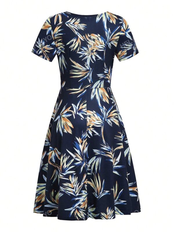 Vestido A-Line con estampado tropical - Image 7