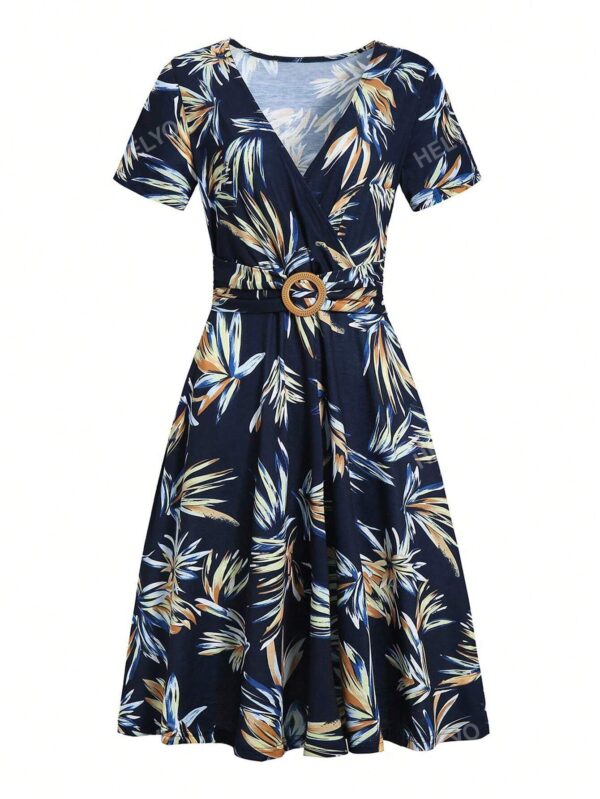 Vestido A-Line con estampado tropical - Image 8