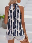 Blusa Estampada de Verano sin Mangas con Cuello Halter