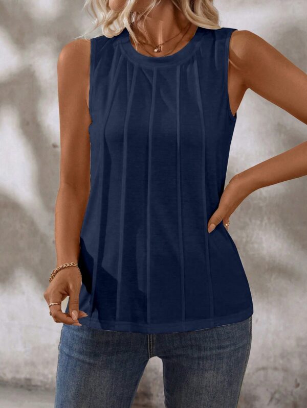 Top de verano con cuello redondo y pliegues - Image 125