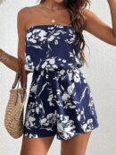 Mono corto floral sin tirantes estilo boho