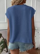 Sweater sin mangas cuello redondo estilo casual