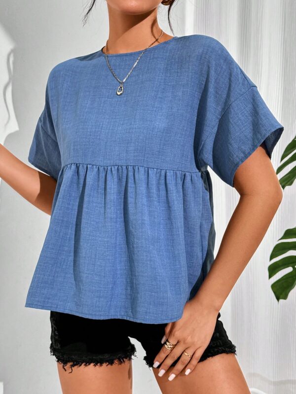 Blusa de verano con mangas murciélago y ruedo volado - Image 26