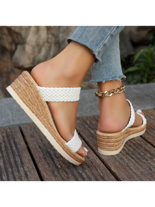 Sandalias de cuña para mujer con plataforma impermeable y correa en el tobillo - Image 26