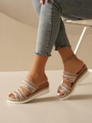 Sandalias de cuña con flecos y hebilla, ideales para vacaciones