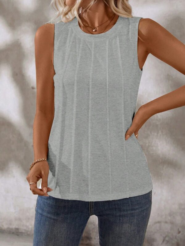 Top de verano con cuello redondo y pliegues - Image 100