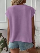 Sweater sin mangas cuello redondo estilo casual