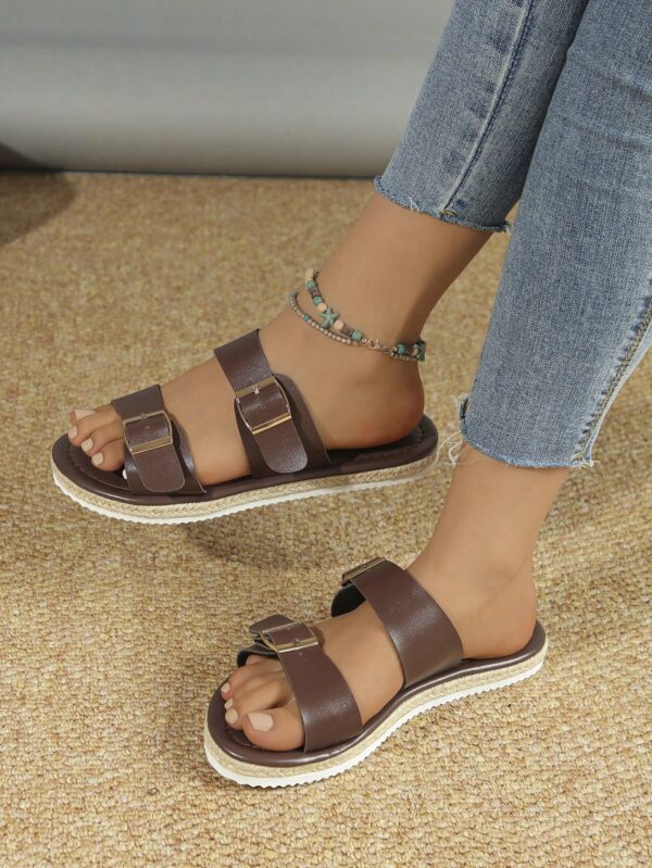 Sandalias con Suela Tejida y Taco Plano para Mujer - Image 8