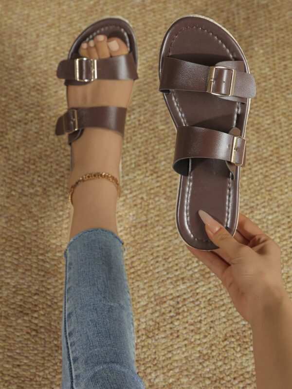 Sandalias con Suela Tejida y Taco Plano para Mujer - Image 11