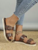 Sandalias con Suela Tejida y Taco Plano para Mujer