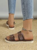 Sandalias con Suela Tejida y Taco Plano para Mujer