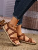 Sandalias de Verano con Detalles Trenzados y Correa Cruzada