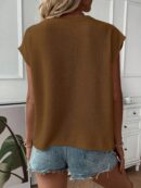 Sweater sin mangas cuello redondo estilo casual