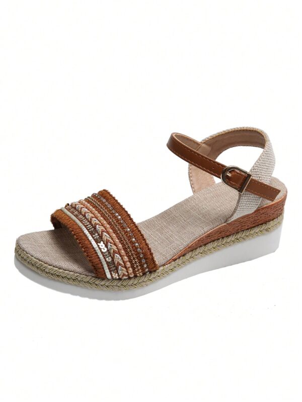 Sandalias de cuña con flecos y hebilla, ideales para vacaciones - Image 16