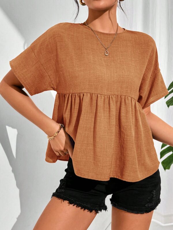 Blusa de verano con mangas murciélago y ruedo volado - Image 32