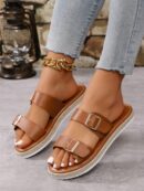 Sandalias con Suela Tejida y Taco Plano para Mujer