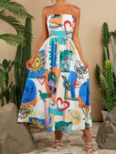 Vestido veraniego con tirantes finos y estampado patchwork