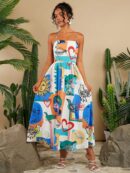 Vestido veraniego con tirantes finos y estampado patchwork