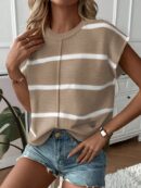 Sweater sin mangas cuello redondo estilo casual