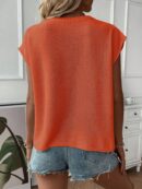 Sweater sin mangas cuello redondo estilo casual