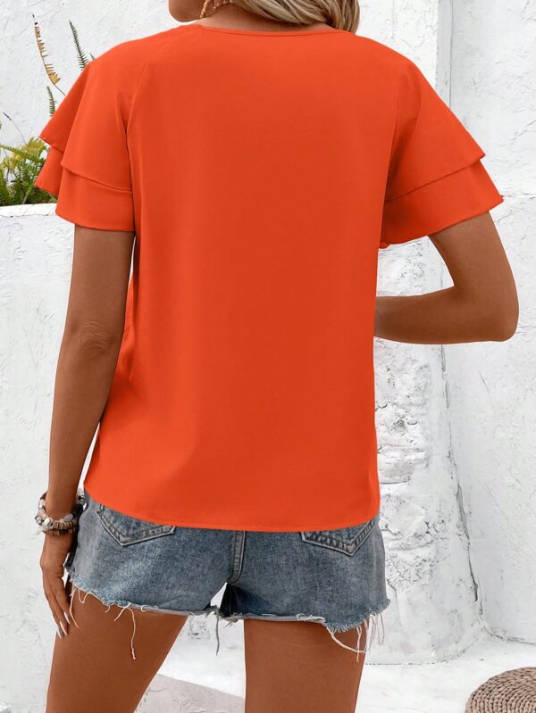 Blusa casual de manga acampanada para verano - Image 61