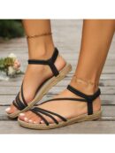 Sandalias blancas de tiras elegantes y cómodas para mujer, talle grande, ideales para el verano