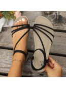 Sandalias blancas de tiras elegantes y cómodas para mujer, talle grande, ideales para el verano