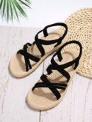 Sandalias de Verano con Detalles Trenzados y Correa Cruzada