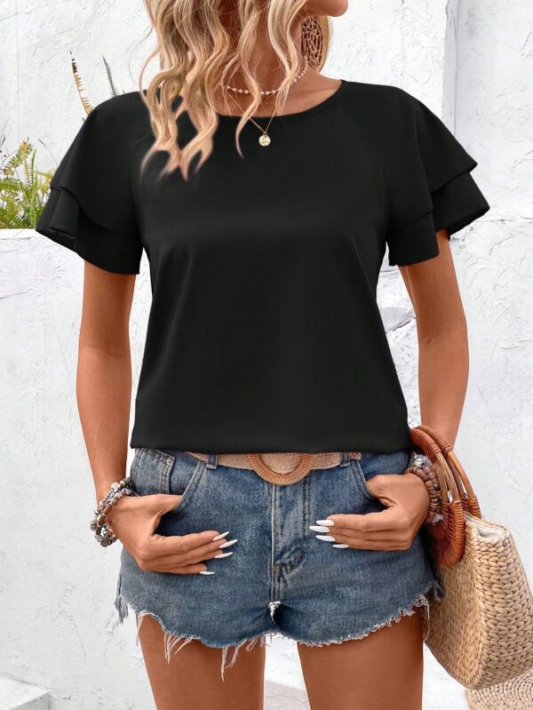 Blusa casual de manga acampanada para verano - Image 19