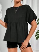 Blusa de verano con mangas murciélago y ruedo volado