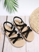 Sandalias de Verano con Detalles Trenzados y Correa Cruzada