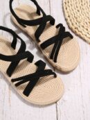 Sandalias de Verano con Detalles Trenzados y Correa Cruzada