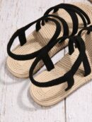 Sandalias de Verano con Detalles Trenzados y Correa Cruzada