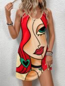 Vestido Bodycon Estampado Sin Mangas