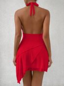 Vestido de fiesta sin espalda con cuello halter