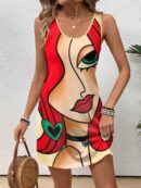 Vestido Bodycon Estampado Sin Mangas