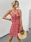 Vestido estampado floral con espalda descubierta y detalle de nudo