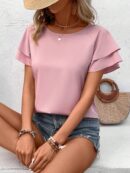 Blusa casual de manga acampanada para verano