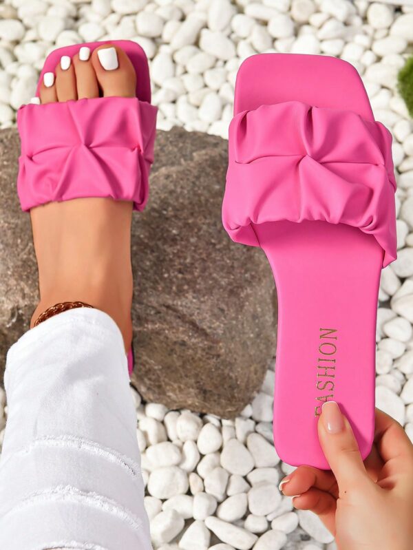 Pantuflas planas con frunces para mujer de talla grande - Image 6