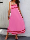 Vestido estilo boho con tirantes y estampado de ondas