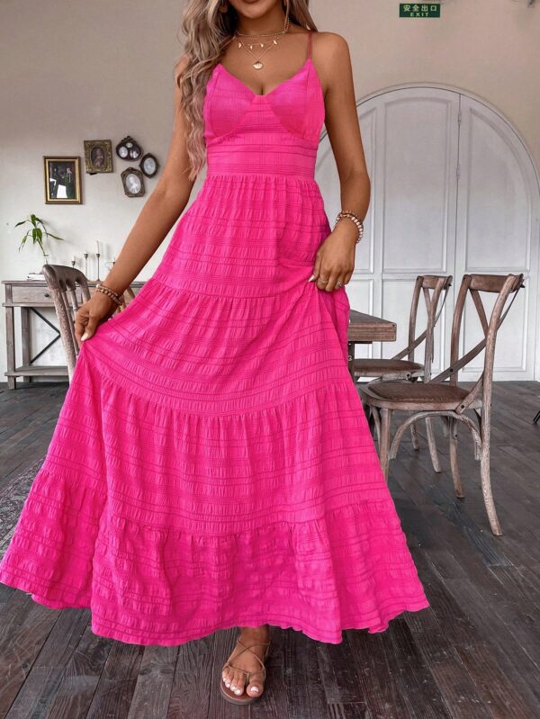 Vestido bohemio de tirantes con lazo en la espalda y volantes - Image 14