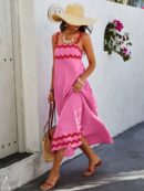 Vestido estilo boho con tirantes y estampado de ondas