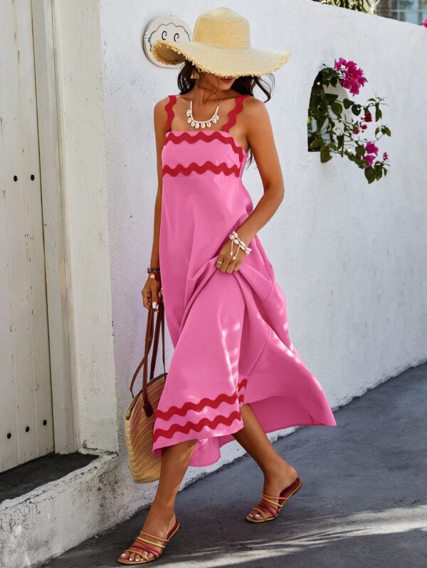 Vestido estilo boho con tirantes y estampado de ondas - Image 11