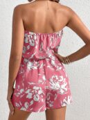 Mono corto floral sin tirantes estilo boho