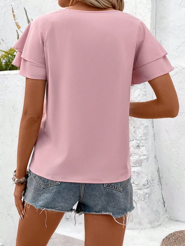 Blusa casual de manga acampanada para verano - Image 21