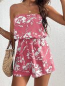 Mono corto floral sin tirantes estilo boho