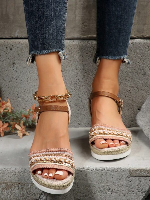 Sandalias de cuña con flecos y hebilla, ideales para vacaciones - Image 33