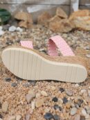 Sandalias de cuña para mujer con plataforma impermeable y correa en el tobillo